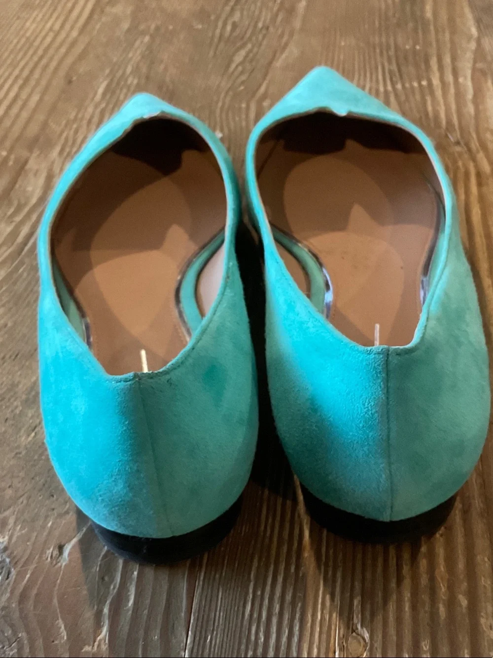 Linda Paolo Turquoise Suede presto pointed toe Flats